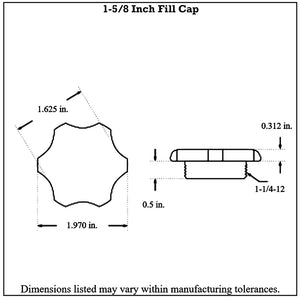 1-5-8FillCap8 Pro-werks Easy Turn Filler Cap with Steel Weld Bung 1-5 8 Inch 1 Inch Polished