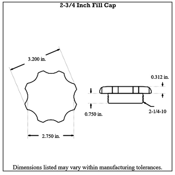 2-3-4FillCap Easy Turn Fill Cap with O-Ring