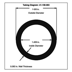 41-158-083-90-Diagram 4130 Round Chromoly Tubing 1-5 8 Inch 0.083 Inch 90 in. 7.5 ft.