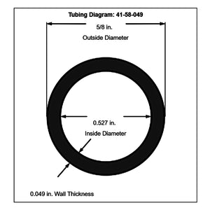 41-58-049-90-Diagram 4130 Round Chromoly Tubing 5 8 Inch 0.049 Inch 90 in. 7.5 ft.