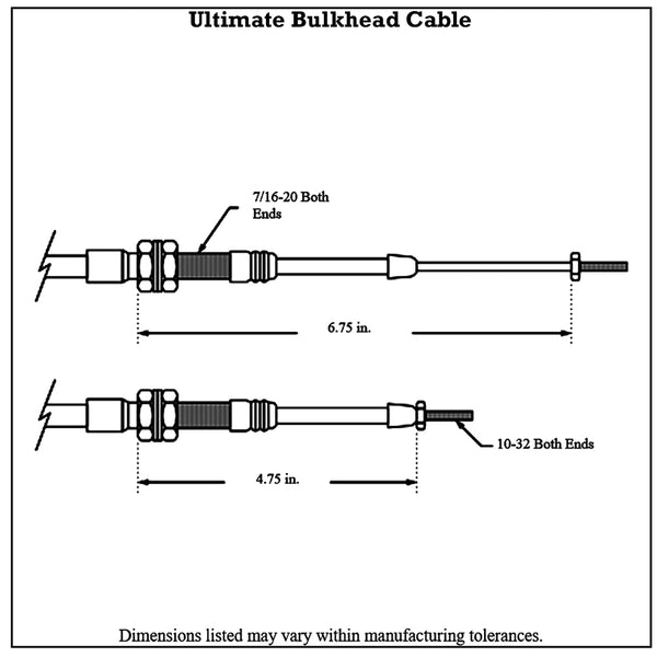 BulkheadCableDiagram Silver Jacket Ultimate Push-Pull Control Cable Bulkhead Type with 2" of Travel