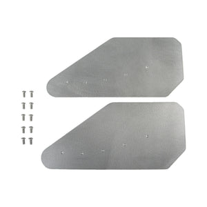 Pro-Werks pair of aluminum canards wings tip plates with drilled mounting holes, shown with ten button head cap screws