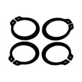 Pro-werks Aluminum Pedal Shaft External Snap Rings, Pack of 4