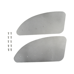 Pro-Werks pair of shaped flat aluminum canards wings with mounting holes, shown with ten button-head fasteners