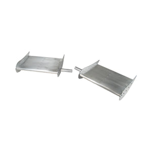 Pair of Pro-Werks aluminum canards wings with riveted skins, curved end plates and a central mounting tube on each