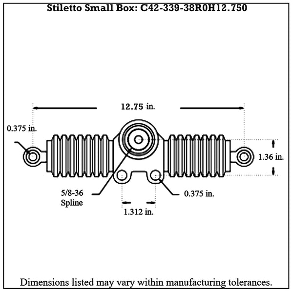 12:1 Ratio, Stiletto Gen5 Small Box Dragster Rack and Pinion