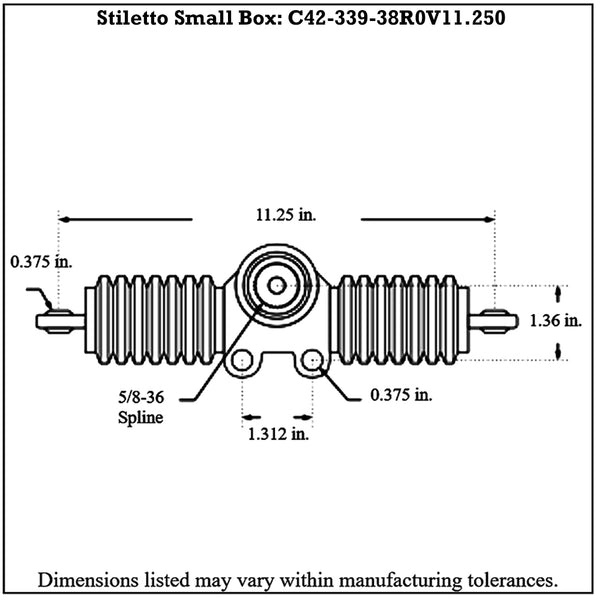 12:1 Ratio, Stiletto Gen5 Small Box Dragster Rack and Pinion