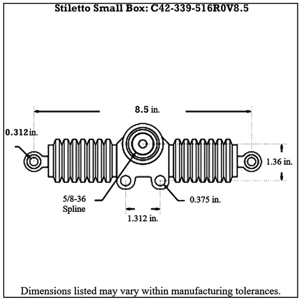 12:1 Ratio, Stiletto Gen5 Small Box Dragster Rack and Pinion