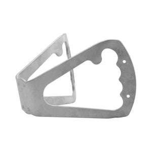 Pro-Werks billet aluminum butterfly wheel base in raw finish, angled view showing scalloped finger cutouts and mounting holes