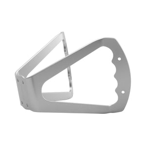 Pro-Werks billet aluminum butterfly steering wheel in silver anodized finish, with finger-grip contours and two mounting holes
