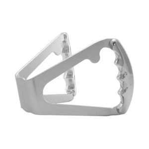 Pro-Werks billet aluminum butterfly wheel in silver, angled view showing the open frame and scalloped finger grip contours