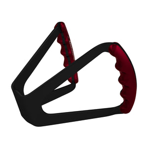 C42-484-BLK_3 Pro-werks Billet Aluminum Butterfly Steering Wheel Black Anodized Base Undrilled Base Red Grips