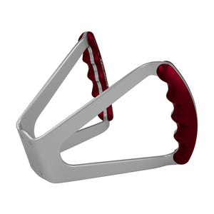 C42-484_back Pro-werks Billet Aluminum Butterfly Steering Wheel Silver Anodized Base Undrilled Base Red Grips