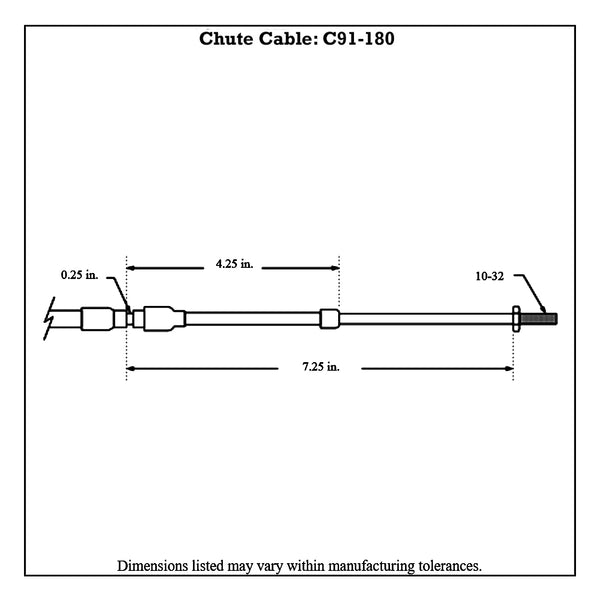 C42-509 Silver Jacket Chute Control Cable Kit Single 180 Inch 15 Foot