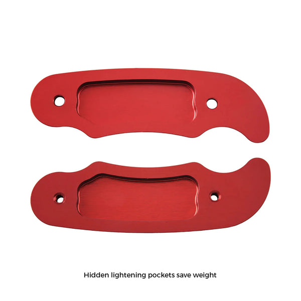 C42-554_5 Polished Billet Aluminum Brake / Control Lever, with Billet Grips 18 Inches Long: 5 16 Inch Thick Red