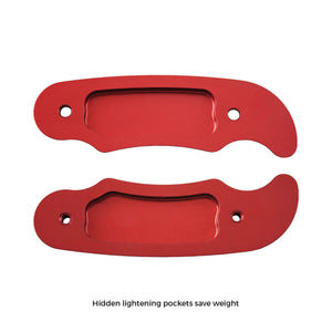 C42-634_4 Pro-werks Polished Billet Aluminum Brake / Control Lever, with Billet Grips 22 Inches Long: 5 16 Inch Thick Red