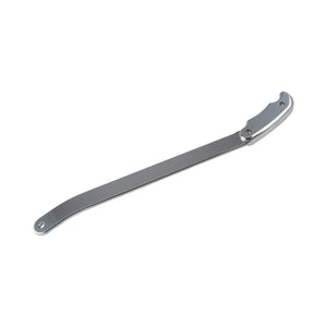 Pro-Werks polished billet aluminum lever rod, 18 inches long, with contoured billet grip on two fasteners and a mounting hole at the tapered end