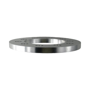 Pro-Werks billet aluminum wheel spacer, a single silver ring with multiple bolt holes around a large center bore, shown at a low angle