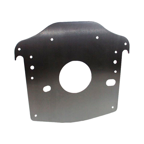 C52-411_1 Aluminum Profiled Mid Motor Plate Small Block and Big Block Chevy 3 8 Inch Thick: 1-1 4 Inch Diameter Notch