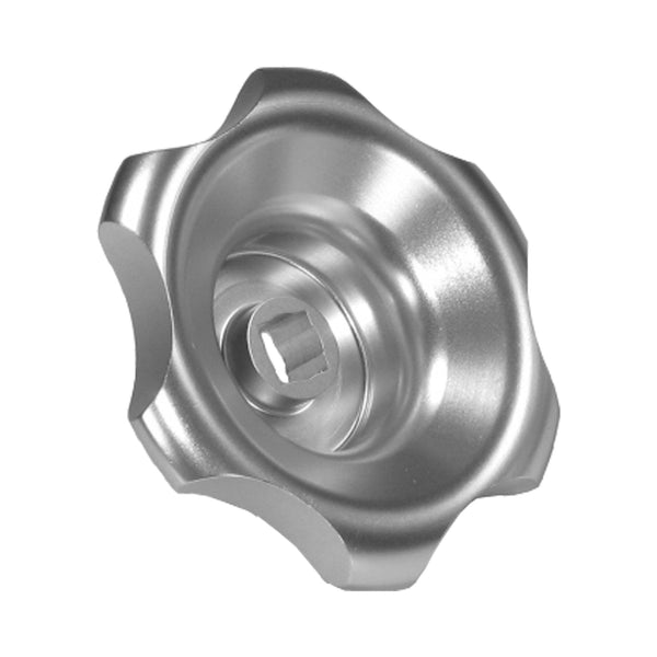 C72-253_1_9f5d94c3-b3f6-48b0-bc60-27fcb8e7c923 Square Drive Billet Aluminum Bottle Valve Knob 0.290 in. Silver