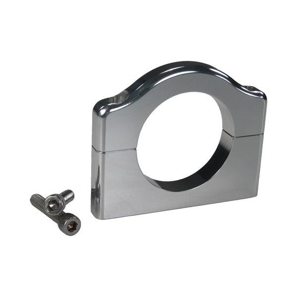 C72-322_1 Billet Aluminum Universal Clamp. Includes Stainless Steel Hardware 2.010 Inch - Also fits small Fox and small King shock reservoirs Polished