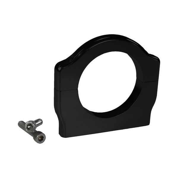 C72-324_BLK Billet Aluminum Universal Clamp. Includes Stainless Steel Hardware 2.437 Inch - Also fits Sway-a-way (Race Runner) shock reservoirs Brilliance Black