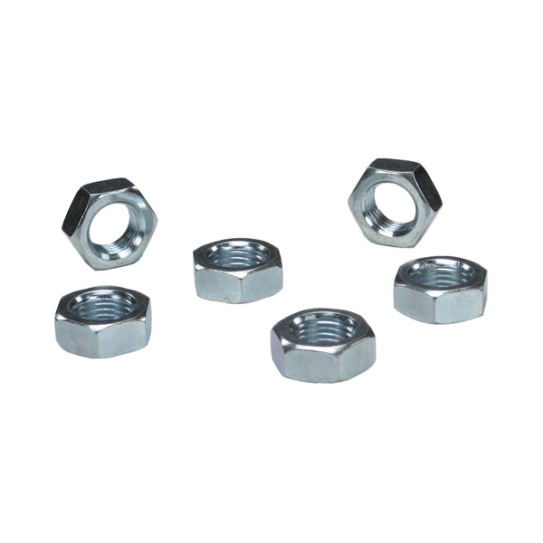 C73-061_1 Plated Steel Jam Nuts, Grade 5 Left Hand 1 2-20: Pack of 6