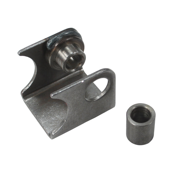 C73-155_1 Fits 1-1/2 Inch Tubing, 1/2 Inch Bolt Hole, Mild Steel Shock Weld Bracket Kit With Bushing Right