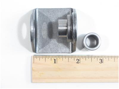 C73-158-RULER 1/2 Inch Bolt Hole, Mild Steel Shock Weld Bracket Kit With Bushing Wide: 1-7 8 Inch Flat Mount