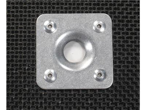 Pro-Werks square aluminum doubler plate with dimpled center hole and four dimpled rivet holes, satin finish