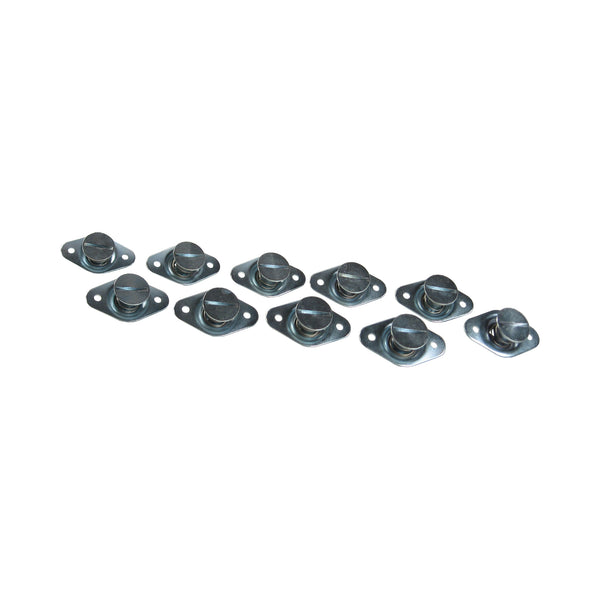 C73-598-10_1 Steel Self-Eject Dzus Buttons, Pack of 10 Flat .400 Inch