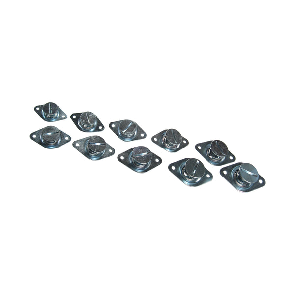 C73-612-10_1 Steel Self-Eject Dzus Buttons, Pack of 10 Large "Pro-Stock" .400 Inch