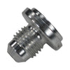Mild steel male AN weld bung from Pro-Werks with contoured inlet, external threads and stepped shoulder, 3/4 in. diameter