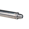 Pro-Werks male AN thread weld bung with contoured inlet, shown welded into the end of a mild steel tube