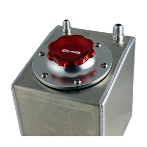 C73-706_11 Pro-werks Easy Turn Fuel Cell Filler Cap with Lanyard Boss and 6-Bolt Aluminum Fuel Cell Bung Silver 6 Bolt: 2-3 4 Inch Cap Red