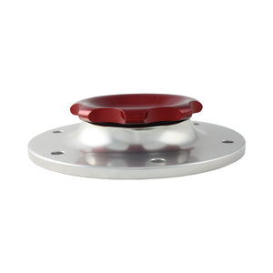 C73-706_3 Pro-werks Easy Turn Fuel Cell Filler Cap with Lanyard Boss and 6-Bolt Aluminum Fuel Cell Bung Silver 6 Bolt: 2-3 4 Inch Cap Red