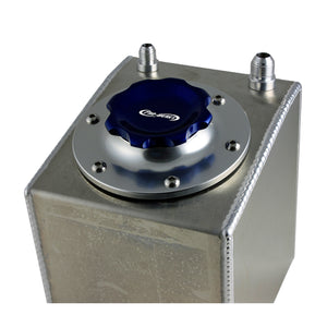 C73-707_8 Pro-werks Easy Turn Fuel Cell Filler Cap with Lanyard Boss and 6-Bolt Aluminum Fuel Cell Bung Silver 6 Bolt: 2-3 4 Inch Cap Blue