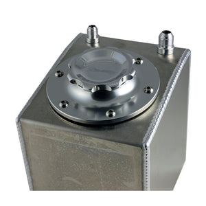 C73-709_13 Pro-werks Easy Turn Fuel Cell Filler Cap with Lanyard Boss and 12-Bolt Aluminum Fuel Cell Bung Silver 6 Bolt: 2-3 4 Inch Cap Polished