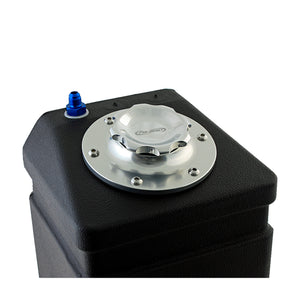 C73-709_8 Pro-werks Easy Turn Fuel Cell Filler Cap with Lanyard Boss and 12-Bolt Aluminum Fuel Cell Bung Silver 6 Bolt: 2-3 4 Inch Cap Polished