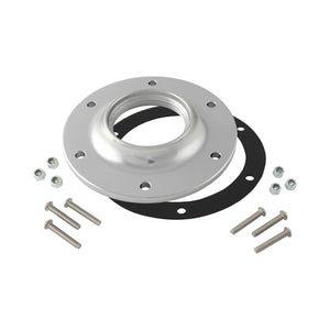 C73-712_1 Pro-werks Bolt-On Fuel Cell Aluminum Filler Cap Bung 6 Bolt: 2-3 4 Inch Fill Cap Silver