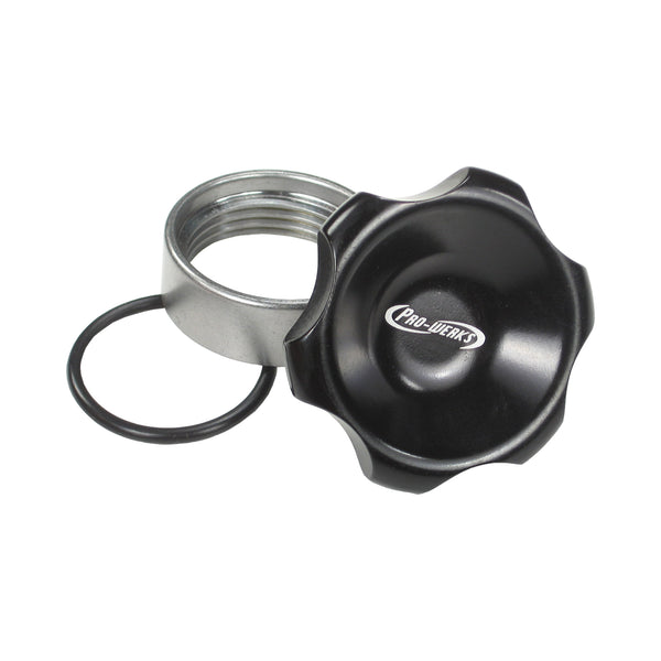 C73-730_1_44f50a6a-80b3-4200-803c-ed3933a51d10 Easy Turn Fill Cap with Stainless Steel Weld Bung 1-5 8 Inch without Lanyard Boss Black