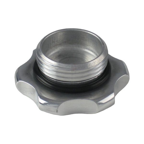 C73-739-B_5 Easy Turn Fill Cap with Aluminum Bolt-On Bung 1-5 8 Inch without Lanyard Boss Polished