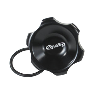 C73-740_1 Pro-werks Easy Turn Filler Cap with O-Ring 1-5 8 Inch without Lanyard Boss Black