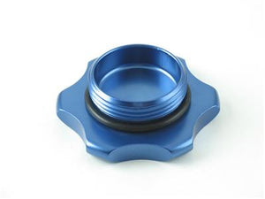 C73-757-B_4 Pro-werks Easy Turn Filler Cap with Aluminum Bolt-On Bung 2 Inch without Lanyard Boss Blue