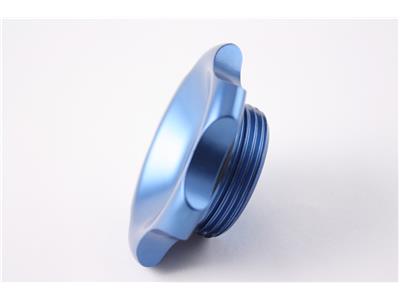 C73-757-B_8 Easy Turn Fill Cap with Aluminum Bolt-On Bung 2 Inch without Lanyard Boss Blue