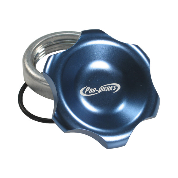 C73-757_1_98962d14-8bda-4a7f-aecf-fa8a99205b76 Easy Turn Fill Cap with Aluminum Weld Bung 2 Inch without Lanyard Boss 1 2 Inch Blue