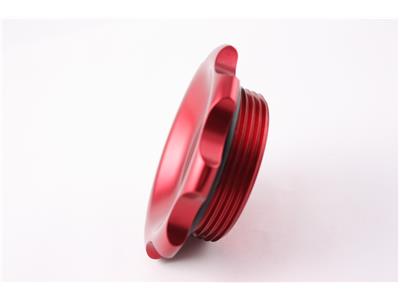 C73-776_6_e1049962-42e0-4a5f-9e8f-a0270881bb2f Easy Turn Fill Cap with Aluminum Weld Bung 2-3 4 Inch with Lanyard Boss 5 8 Inch Red