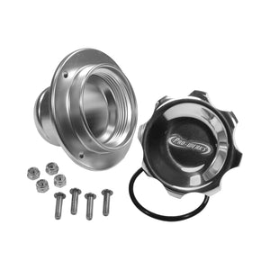 C73-779-H2 Pro-werks Easy Turn Filler Cap with Aluminum Remote Mount Bung 2-3 4 Inch with Lanyard Boss Remote Mount: 2 Inch Hose Polished