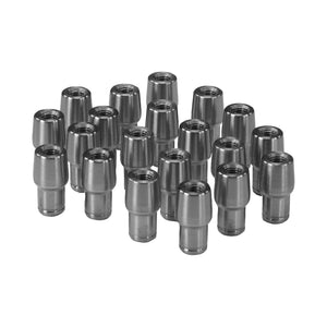 Pro-Werks 4130N chromoly weld-in tube adapters, bag of 20, with tapered bodies and 1/4-28 left-hand threaded bores, for 1/2" OD x .058" wall tube