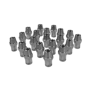 Pro-Werks 4130N chromoly weld-in tube adapter, bag of 20, with hex flats, tapered bodies and 3/8-24 left-hand threaded bores, for 3/4" OD x .058" wall tube